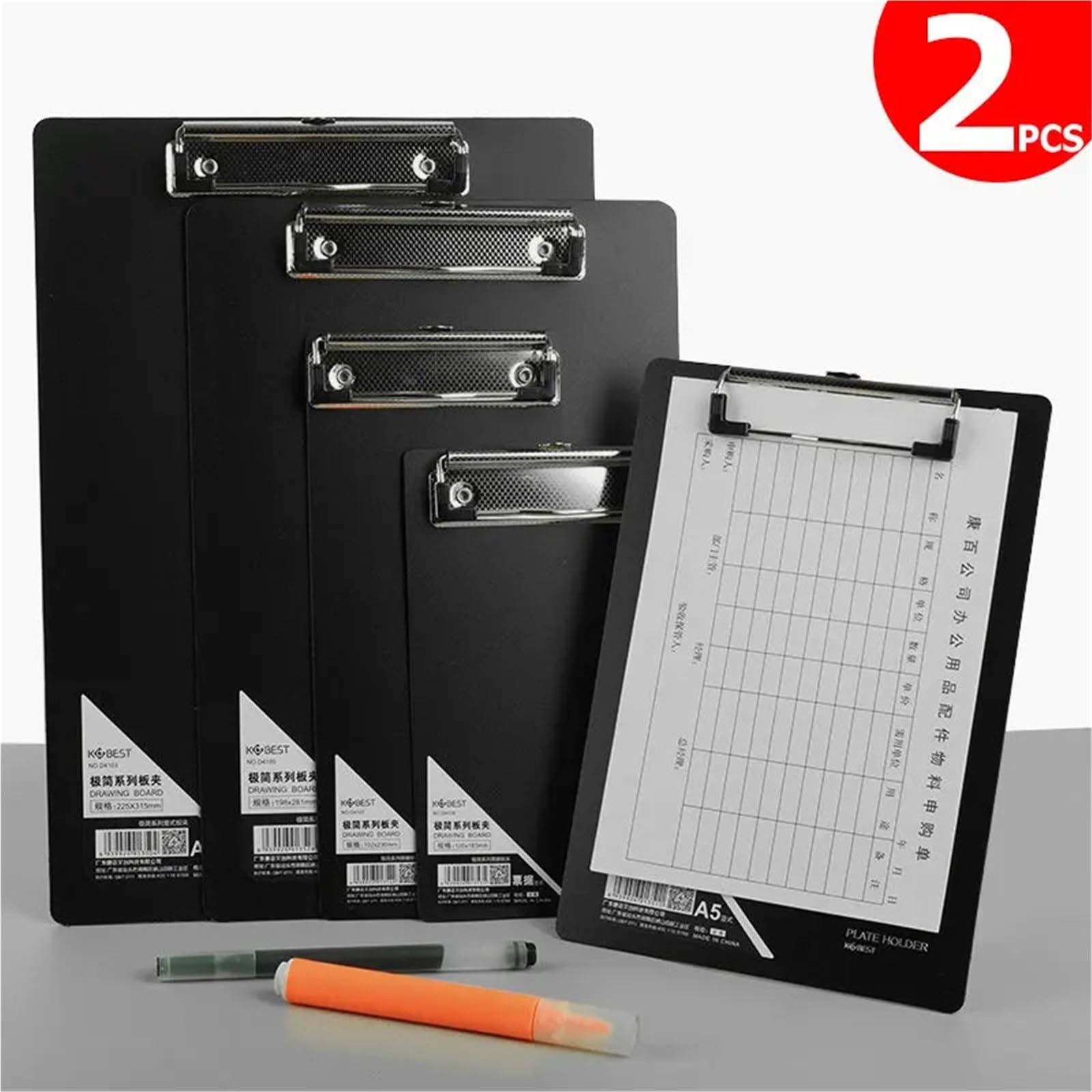 Klemmbrett Holz 2 stücke Einfache Schwarz Zwischenablage A4 B5 Clip Datei Ordner A5 Restaurant Menü Schreiben Pad A6 Mini bord(A5)