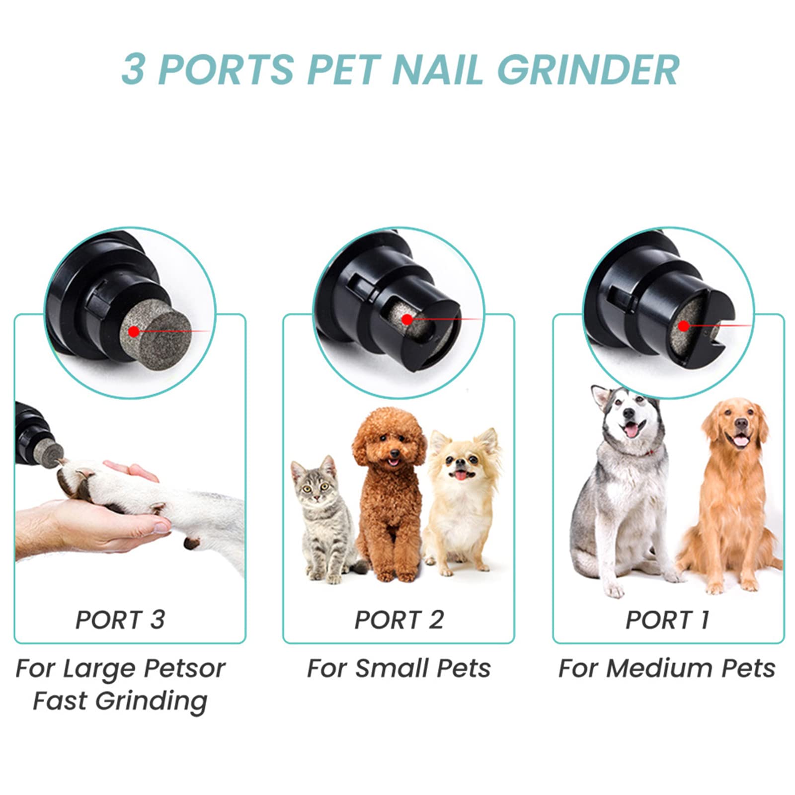 Lima De Uñas Eléctrico para Perros Y Gatos, Cortauñas Eléctrico Profesional,3 Modos Y 2 Velocidades Súper Silenciosa Y Recargable, Cuidado De Las Garras De Las Patas Sin Dolor