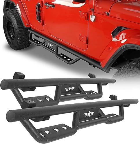 Hooke Road Wrangler JL - Barras de estribo laterales para Jeep Wrangler JL 4 puertas JLU Unlimited 2018-2024, rieles de paso abatibles de 6.2
