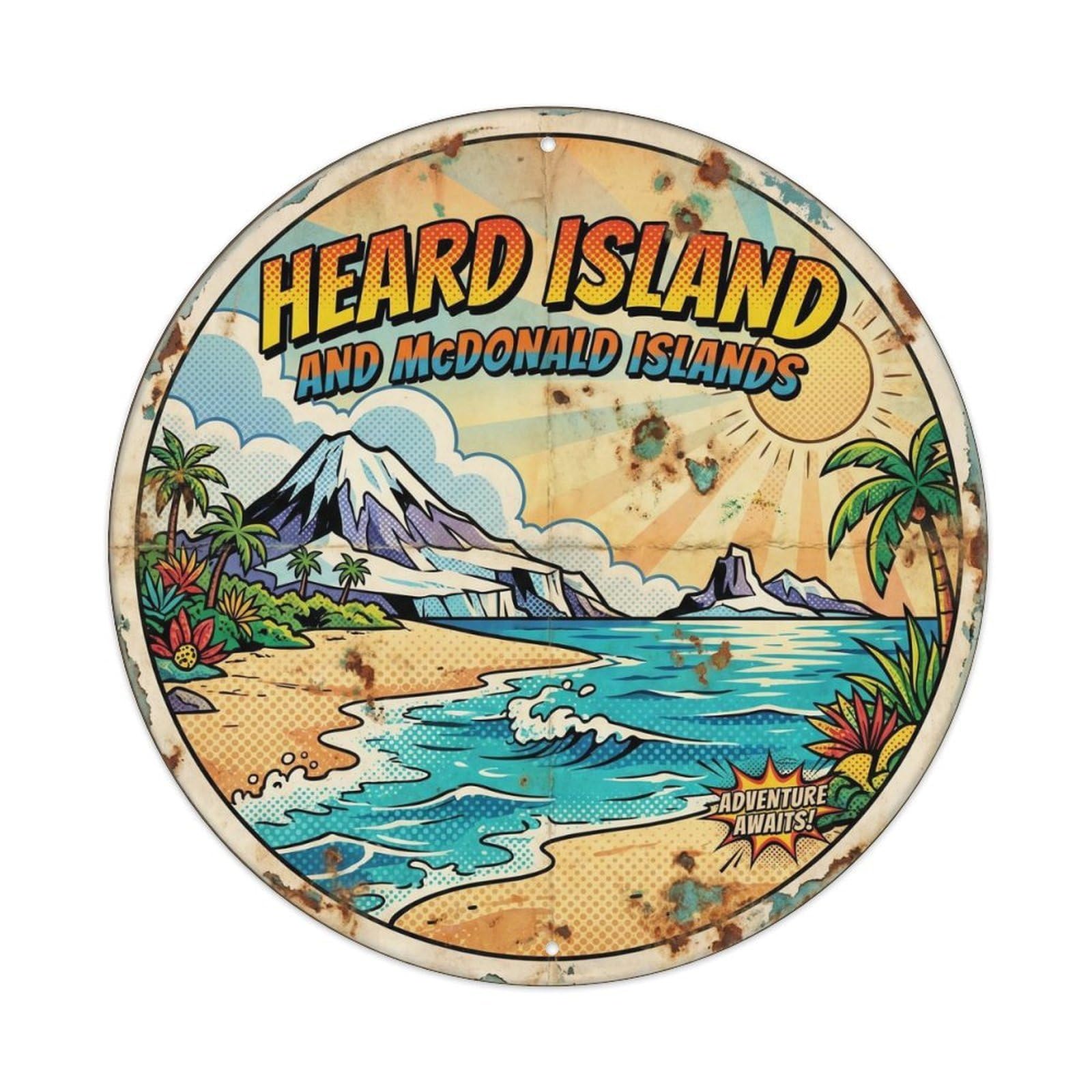 Heard Island And Mc Donald Ocean Nature Comic Color Metal Tin Sign