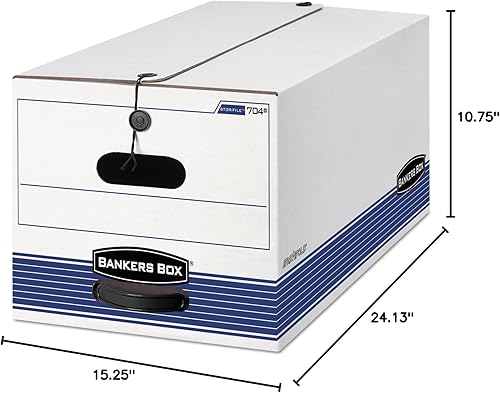 Miniatura 6 de Bankers Box STORFILE Cajas de almacenamiento de servicio medio, plegado rápido, cuerda y botón, legal, caja de 12 (00705)