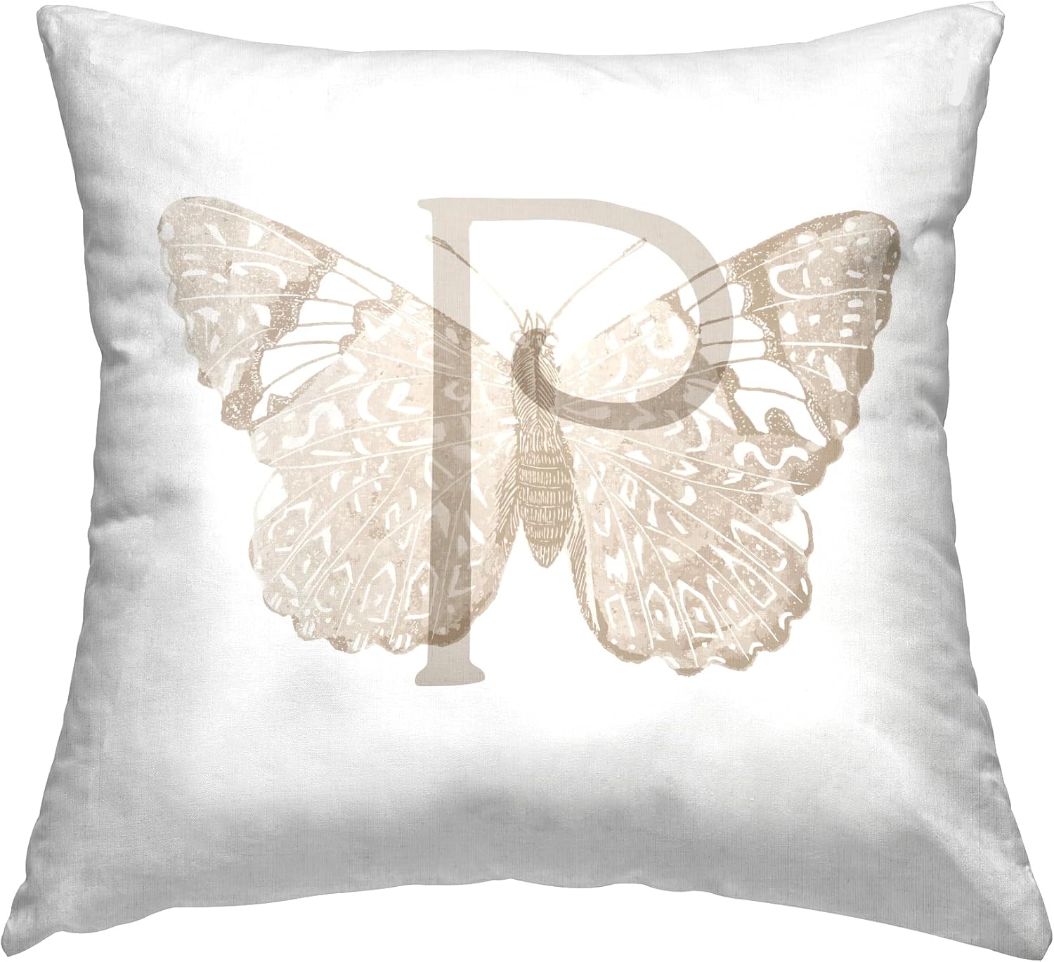 Stupell Industries Butterfly Letter Pillow, 18 x 18, P