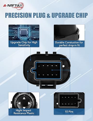 Miniatura 3 de Interruptor de espejo eléctrico compatible con Chevy Silverado GMC Sierra 1500 2500 HD 3500 HD 3500 HD 2007-2014, interruptor de control selector de