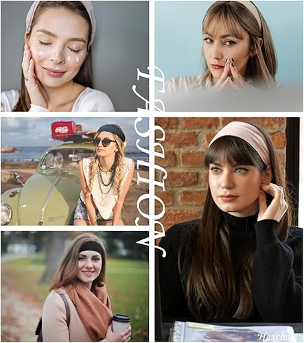 Miniatura 5 de Diademas para mujer, de tela a la moda, elásticas, gruesas, lindas bandas de pelo suaves para mujeres, diademas para el cabello para mujeres, para