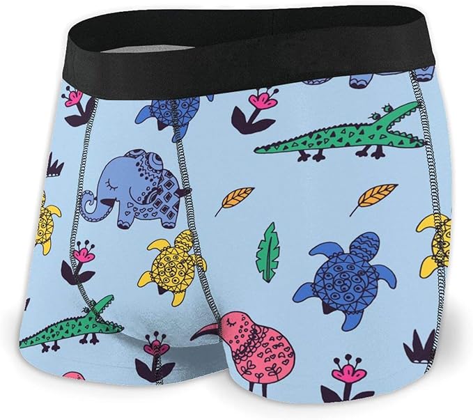Cute Animals Mens Breathable Underwear Stretch Waistband Boxer Briefs