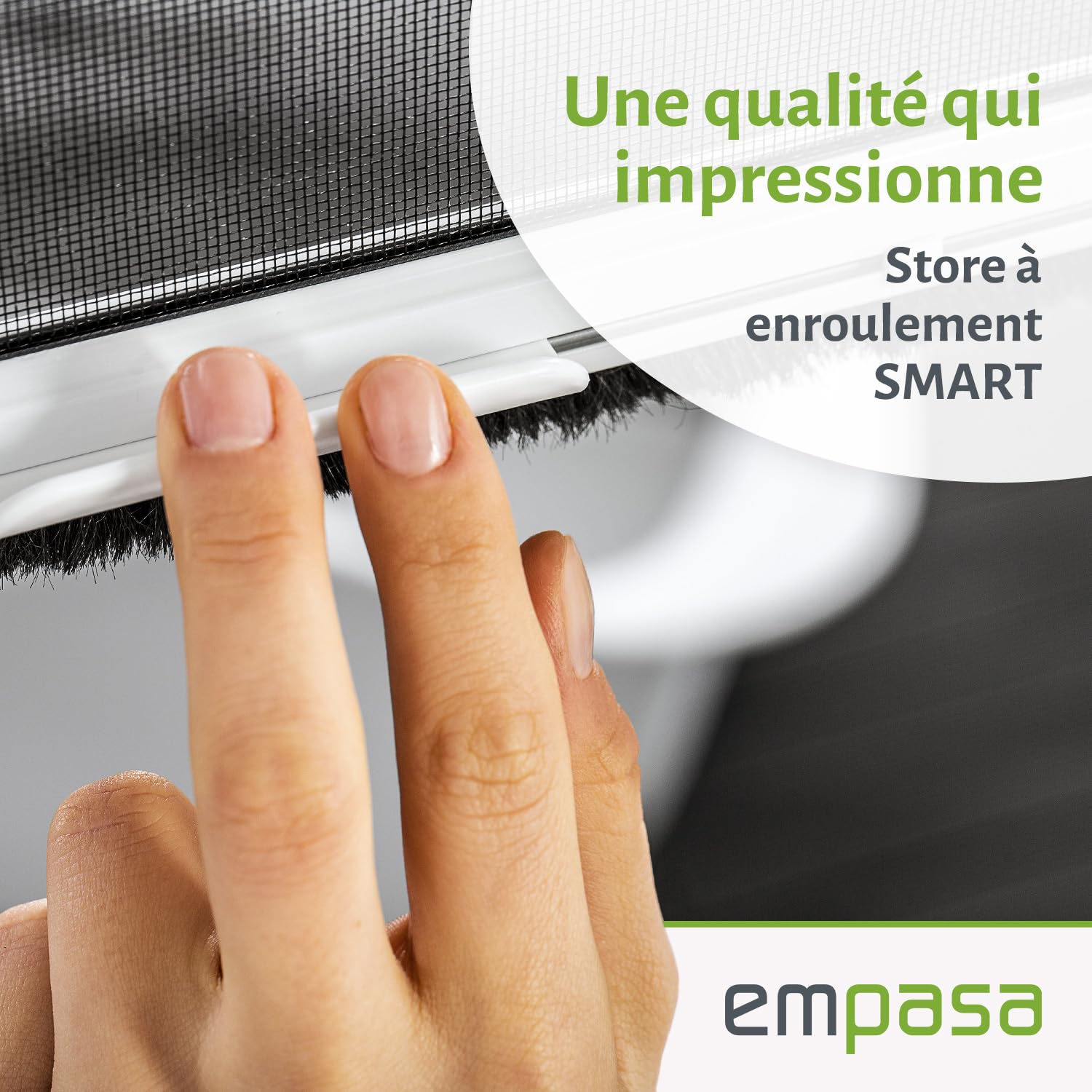 empasa moustiquaire fenêtre enroulable SMART, blanc, marron ou anthracite | Protection contre les insectes volet roulant Store, à monter soi-même, Couleur : blanc, Taille:70 x 130 cm