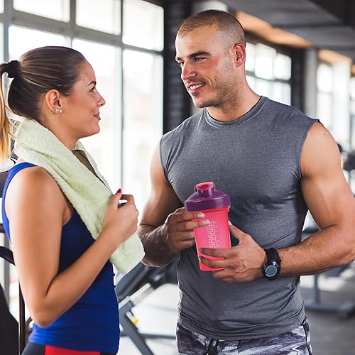 Miniatura 7 de XTKS Botella agitadora, botella pequeña de 13.5 fl oz con bola mezcladora, vaso portátil de 14 onzas para el gimnasio, libre de BPA, 100% a prueba