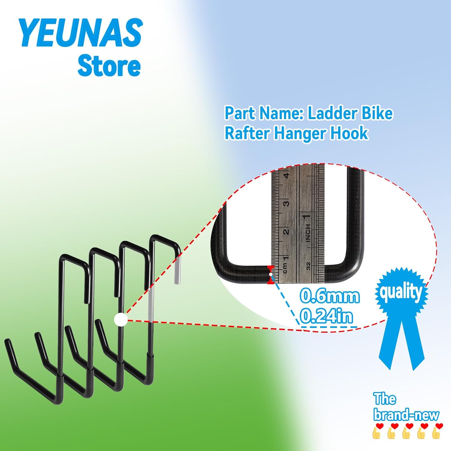 Rafter Hanger, Ladder Bike Rafter Hooks, Heavy Hanger Garage Storage Hooks for Garage Ladder Bike Fence Storage Organizer Hook S Shaped (4 Pack)