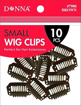 Donna Wig Clips 10PCS Snap Comb Clips for Hair Extensions, Wigs, Hairpieces Secure Hold & Easy Attachment BROWN SMALL