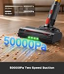 Cordless Vacuum Cleaner, 550W 50KPA Power, 45 Mins Runtime, Anti-Tangle Roller & LED Display, Self-Standing Lightweight Stick Vac, Rechargeable for Home Pet Hair Carpets Floors