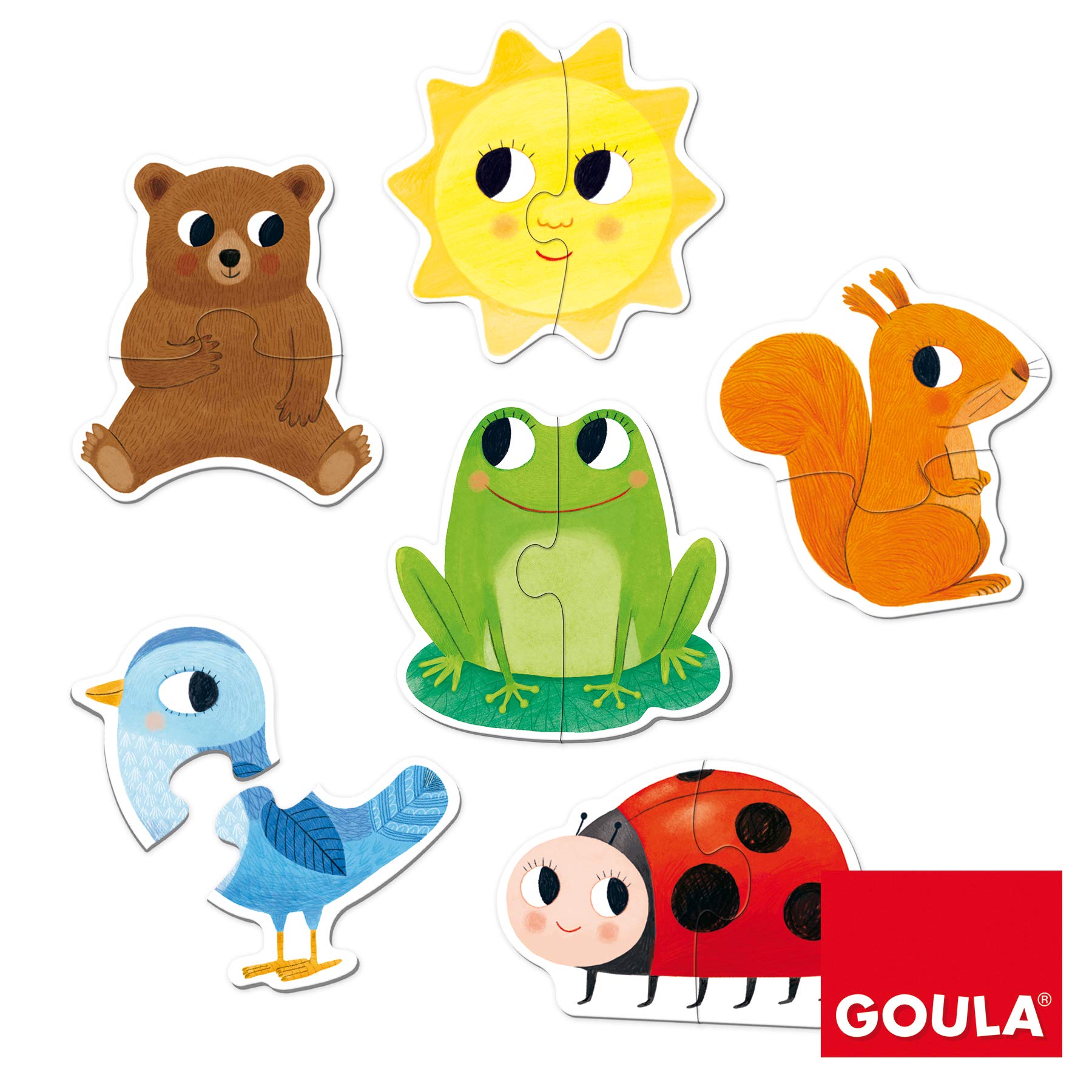 Goula, 6 Form Puzzles, Puzle de cartón de Piezas Grandes a Partir de 2 años, Multicolor - 2