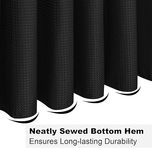 Vista 31 de Cortina de ducha de tortugas marinas, temática náutica de playa, verde y verde azulado, sin ganchos, punto gofre y forro desmontable, decoración