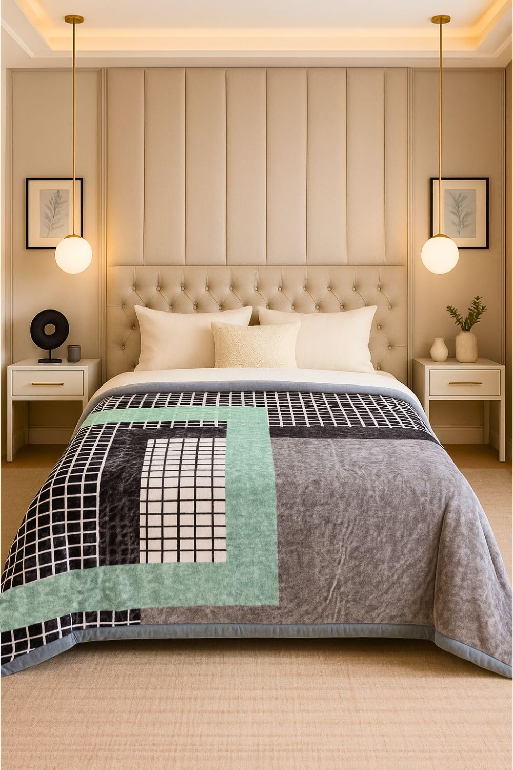 Signature Ocean Ultra Soft Feel Double Ply Blanket | Premium Soft Kambal for Heavy Winters, Warm Blanket for Double Bed & King Size (2.10m x 2.40m) (Emerald Matix)-image-17