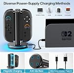 Switch 2 Controller Charger for Joy-pad 2, Switch2 Charging Dock for Any Direction Charging, 9 Light Modes Switch- 2 Joypad Charger Station