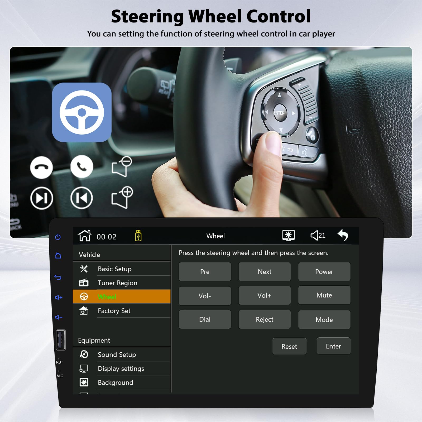 Inefala Radio de Coche 1 DIN con CarPlay Inalámbrico y Android Autoradio, Radio Coche Bluetooth 1 DIN, 9" Pantalla Táctil Autoradio Soporte Mirror Link/FM Radio/USB/Cámara de Respaldo