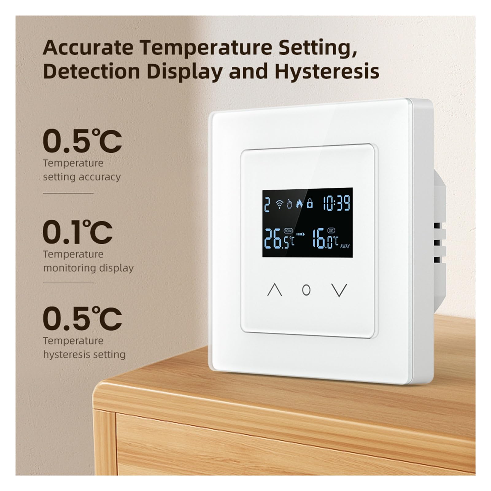 Termostato Inteligente, Termostato Inteligente WiFi for calefacción de Suelo Radiante eléctrico, Caldera de Agua y Gas, Control de Temperatura.
