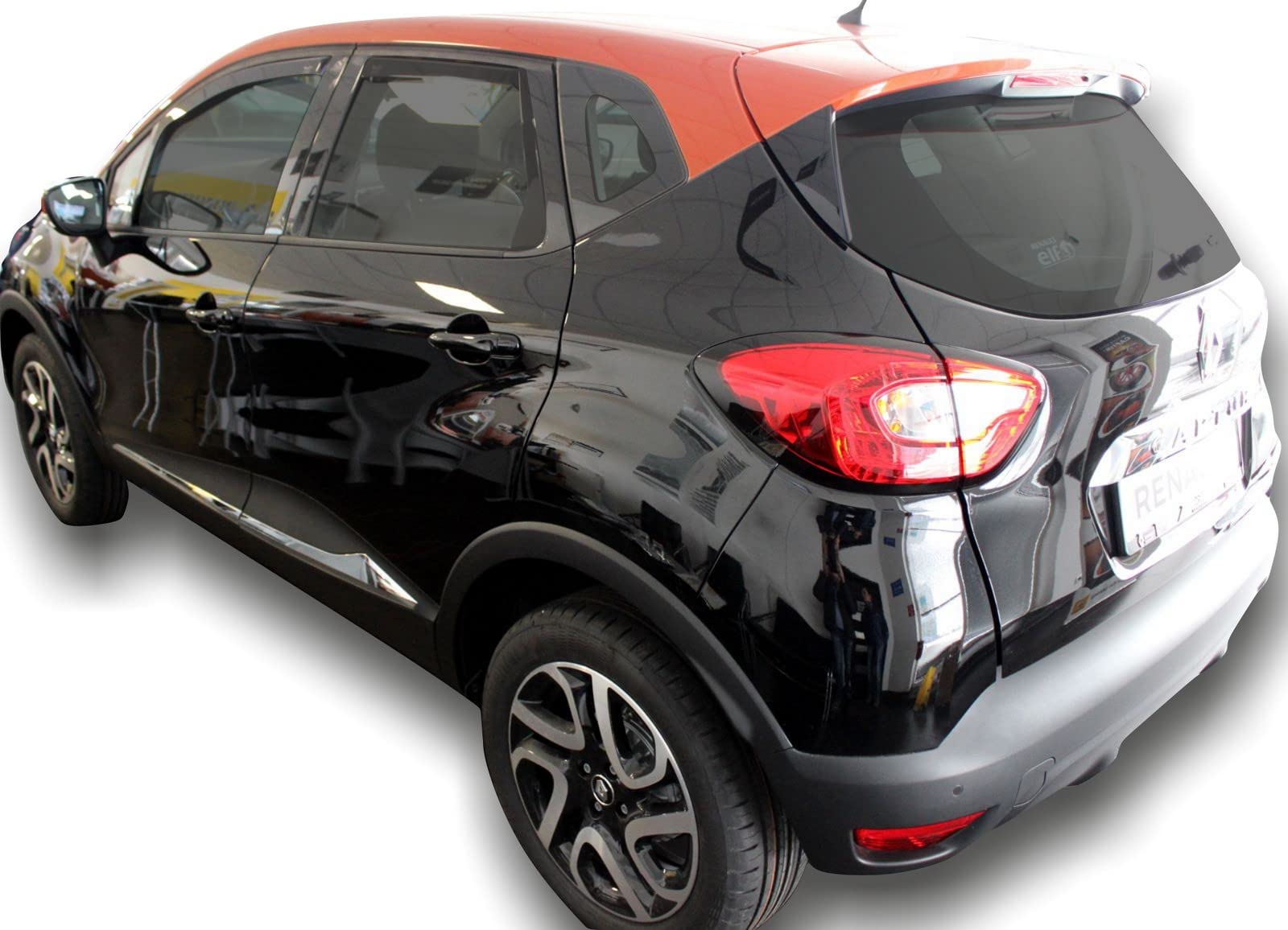 J&J AUTOMOTIVE Windabweiser passend für Renault Captur 5-Türer 2013-2019 4tlg, Heko Regenabweiser Vorne Hinten Getönt Dunkel Passform