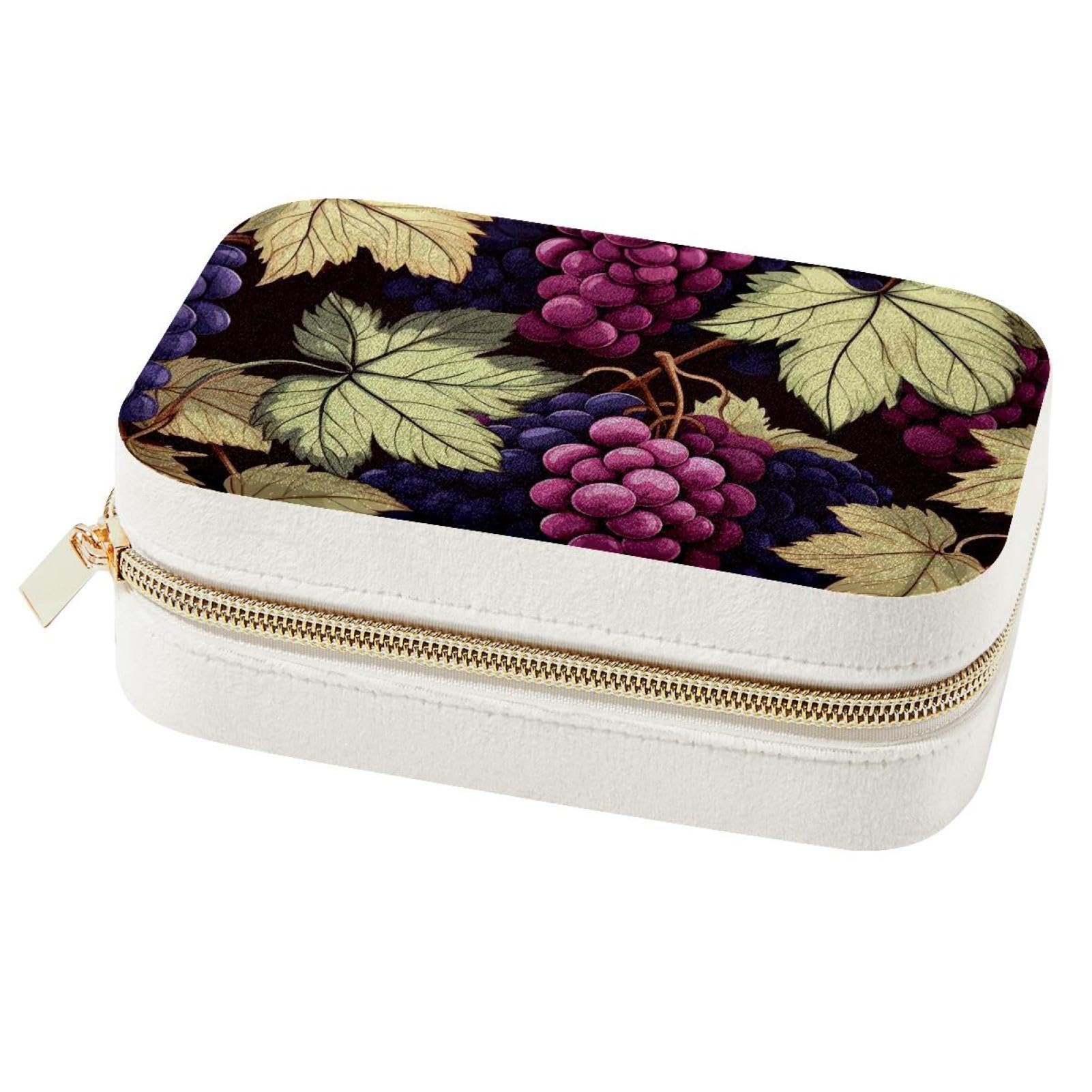 Boîte à bijoux portable feuilles de raisin, cadeau demoiselles d'honneur