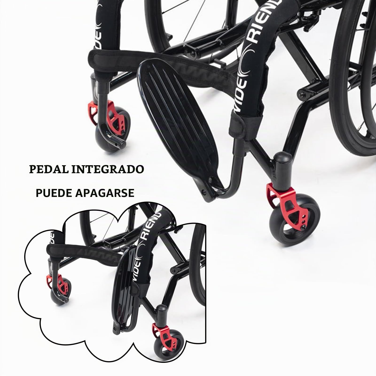 Silla de Ruedas Ligera de Aleación de Aluminio para Adultos - Plegable, Deportiva, Autopropulsada, Manual - Ayuda de Movilidad