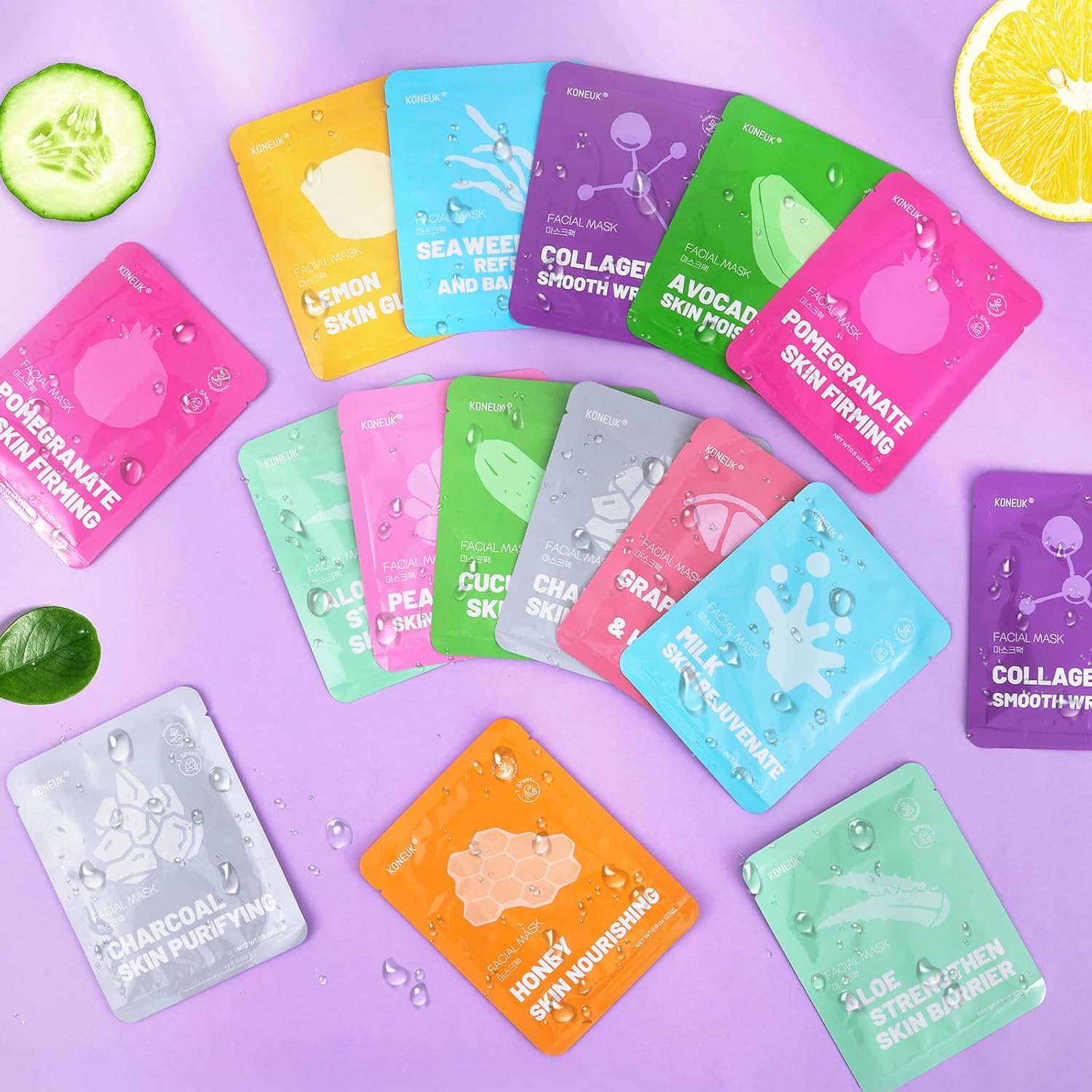 24 Pack Sheet Hydrating Face Masks Skincare, Soothing & Moisturizing Face Mask for All Skin Types, Bulk Collagen Face Mask for Women Skin Care, Facial Masks Set Spa Gifts for Women - Image 7