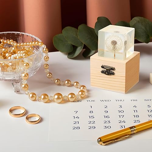 Miniatura 7 de ARTIBETTER Estatua de espécimen de hojaldre real de diente de león 3D en cubo de cristal de cristal, adorno de escritorio, decoración Fengshui para