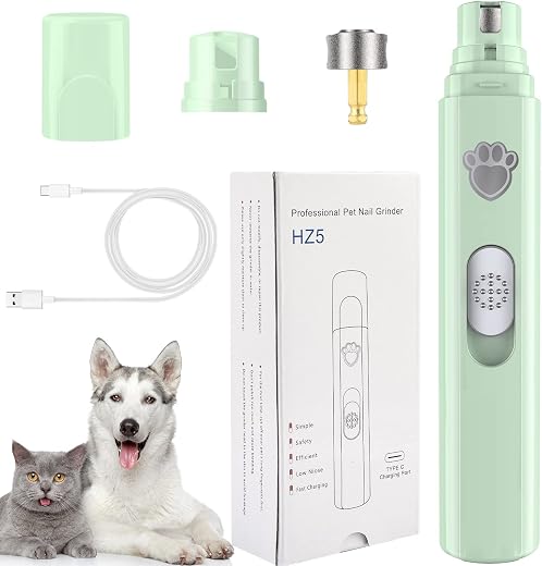 Rechargeable Dog Nail Trimmer, Upgrade Professional Grooming