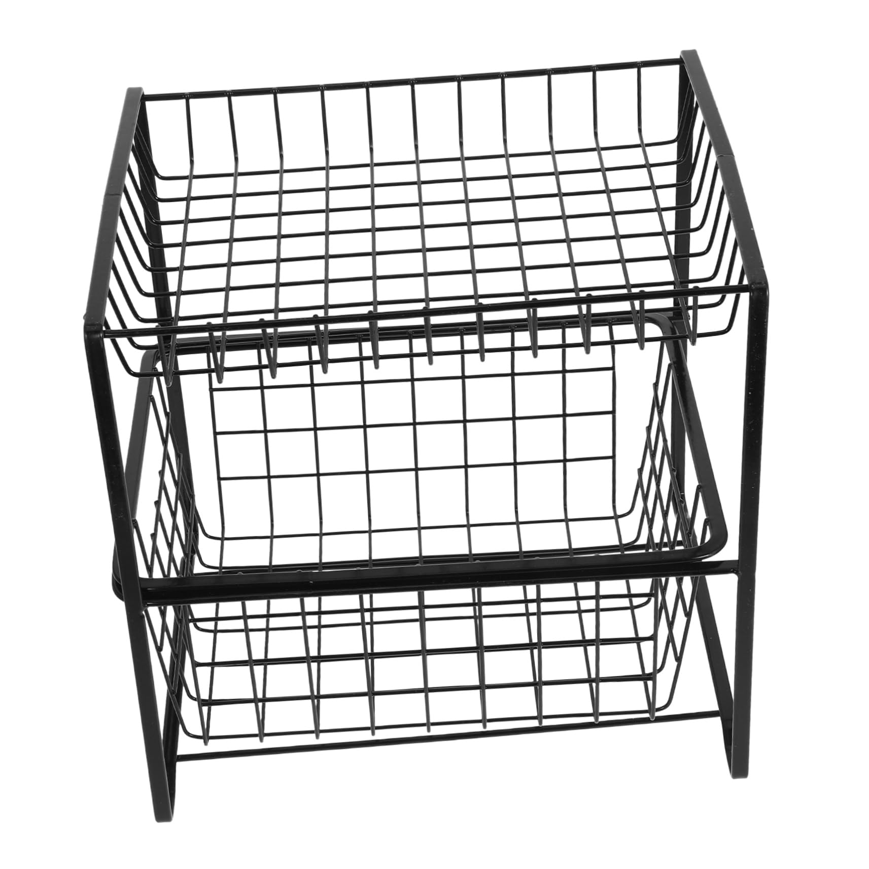 COLLBATH Organizador Extraíble de Hierro Negro de Dos Niveles para Lavabo | Diseño Ahorra Espacio, Apto para Cocina y Lavandería, Solución Robusta para Esenciales y Tocador