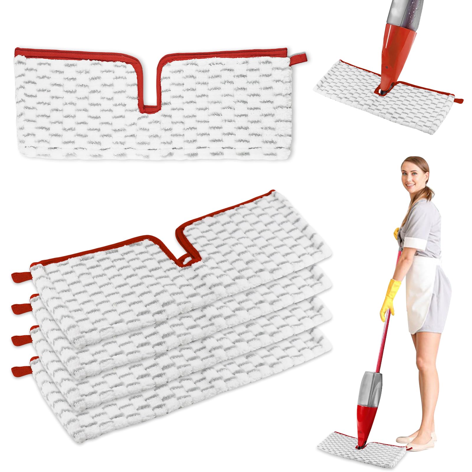 5 Pièces pour Vileda Spray Balai Recharge Kit,2 en 1 Microfibres Réutilisable pour Vileda 1-2 Spray Max Balai Recharge, pour Convient à Tout Type de Sols