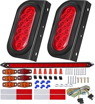 6 Inch Oval Led Trailer Lights Kit with Mounting Bracket
