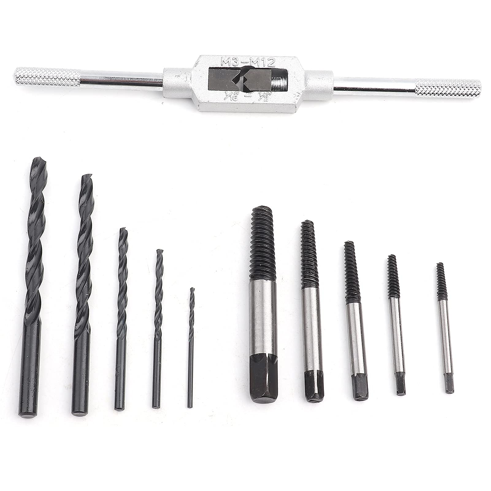 11PCS Extractores de Tornillos HSS Extractor de Tornillos Dañados Juego de Extractores de Taladro de Tornillos Rotos Tornillos Herramienta de Extracción Extraída con Caja