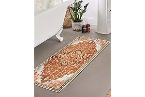 Seavish Vintage Bathroom Runner Rugs with Rubber Backing 18"x47"