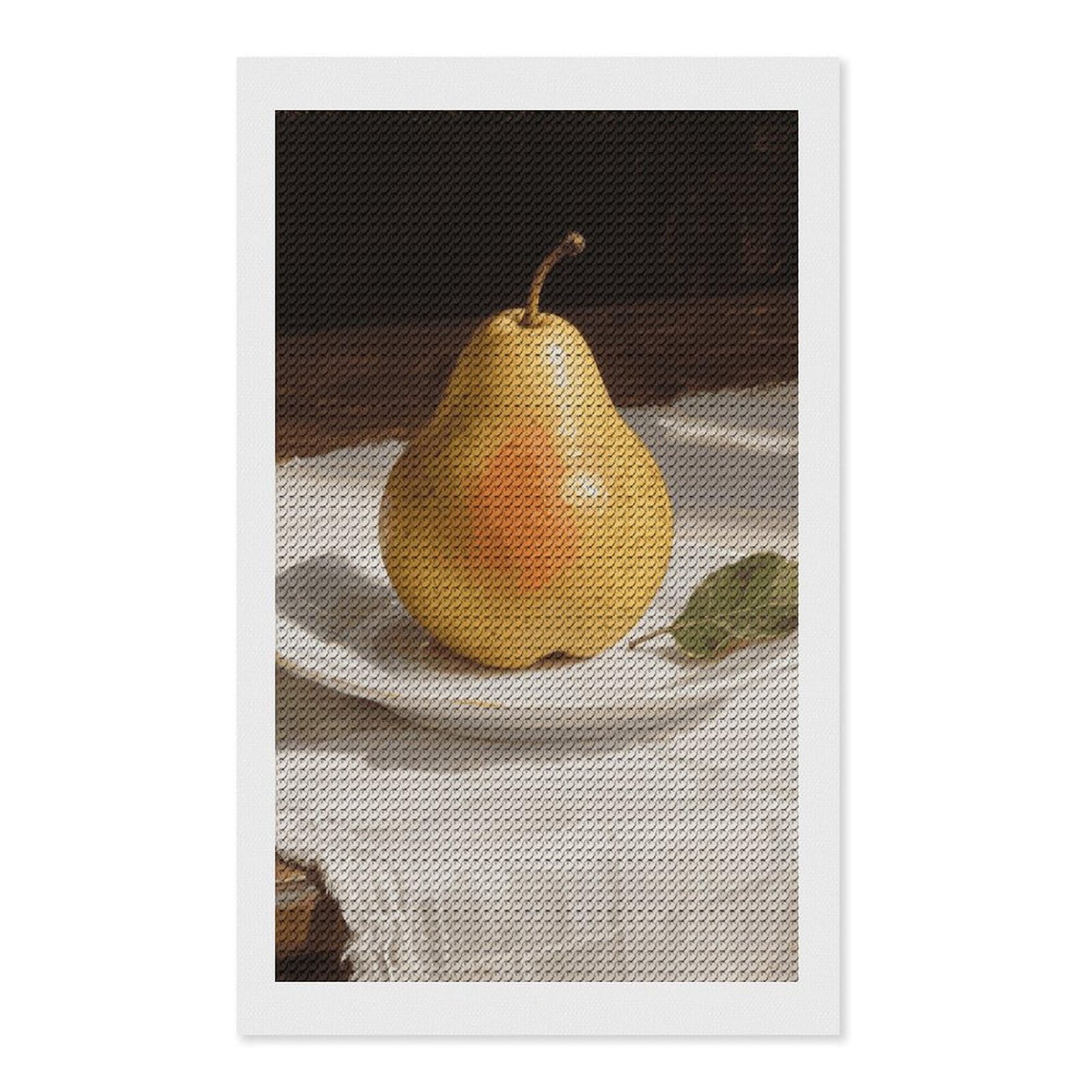 FodPand Pear 5D Diamond Painting Kits for Adults Beginners Full Drill Round Diamond Dots Pictures Gem Art Supplies for Home Wall Room Decoration DIY Craft Set Gift 12x20
