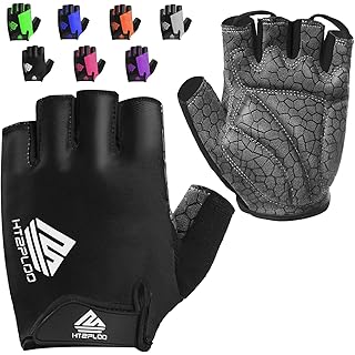 HTZPLOO Bike Gloves Cycling Gloves Biking Gloves Half Finger Bicycle Gloves for Men Women with Anti-Slip Shock-Absorbing Pad,Light Weight Mountain Bike Gloves
