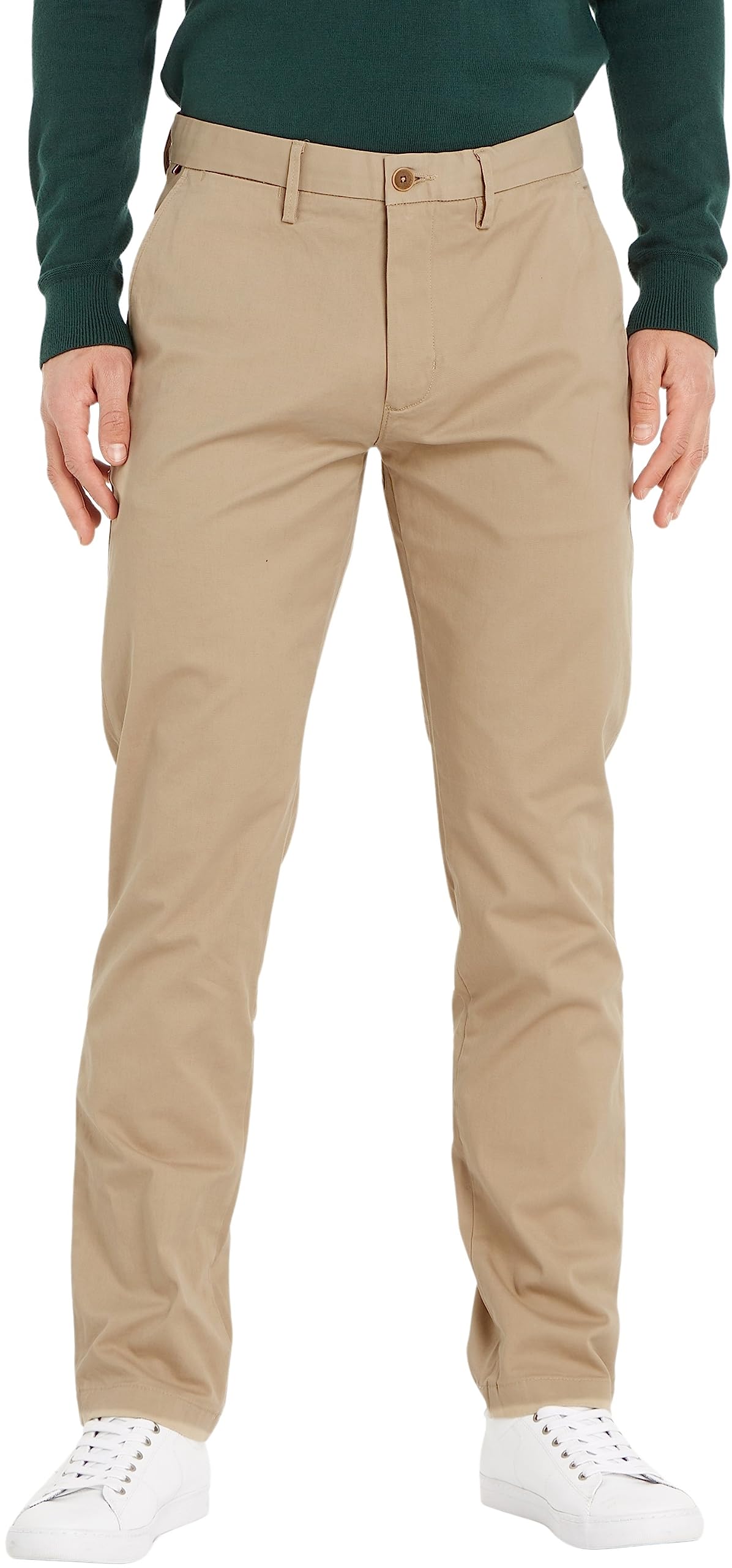 Tommy Hilfiger Men’s Core Denton 1985 Pima Cotton Chinos, Beige (Batique Khaki), 34W/32L