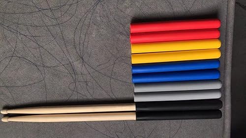 Miniatura 5 de 2 empuñaduras de baqueta, cómodas asas antideslizantes, kits de percusión para ejercicio de batería (negro)