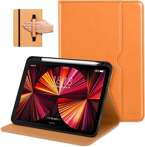 Miniatura 4 de DTTO Funda para iPad Pro de 11 pulgadas de 43221 generación 2022202120202018, funda de piel sintética de alta calidad con correa de mano, compatible