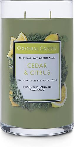Vista 69 de Colonial Candle Vela perfumada en frasco, cilindros clásicos, brillo navideño, 2 mechas, 19 onzas, morado