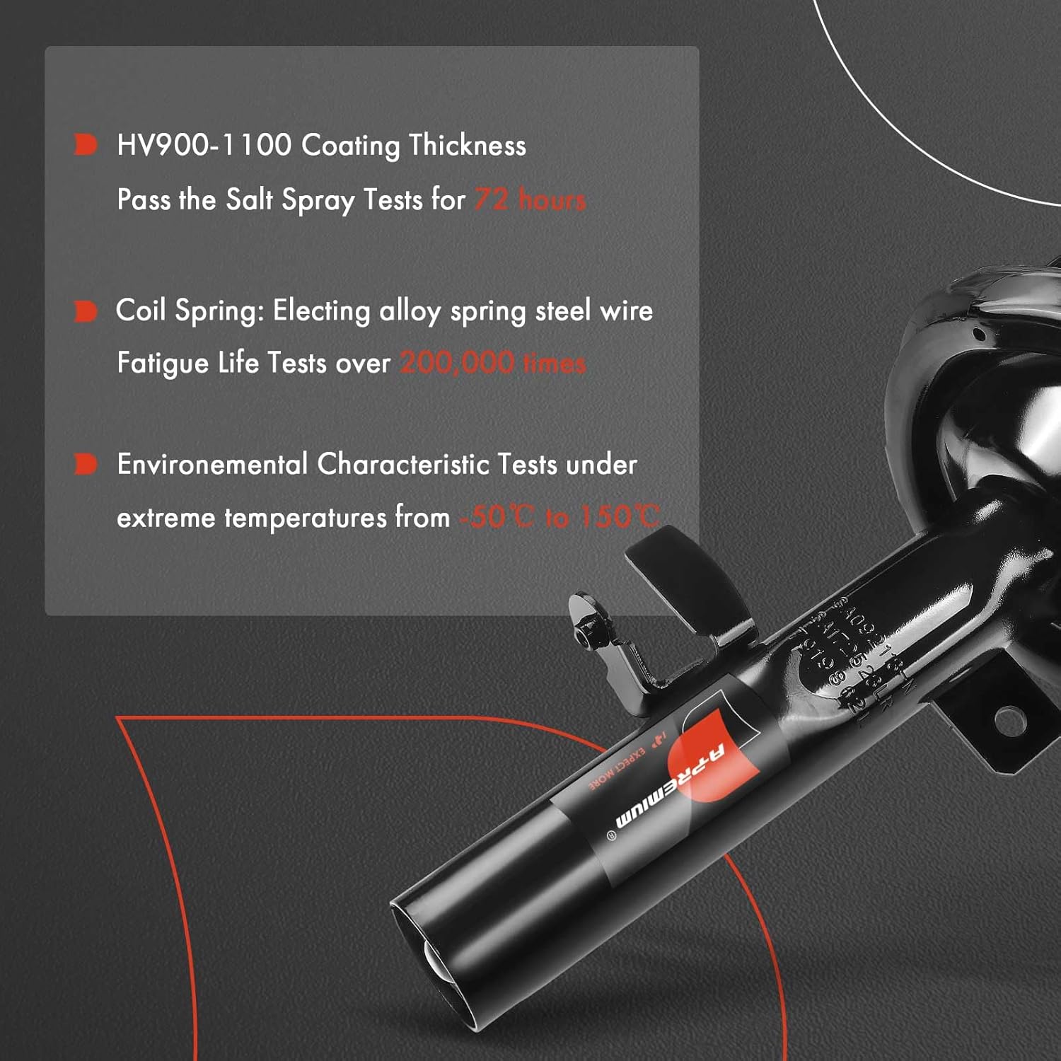 A-Premium Front Strut Assembly with Ford Focus [2.0L] 2012-2013 - 2x Replacement Suspension Complete Strut Shock Absorber with Coil Spring