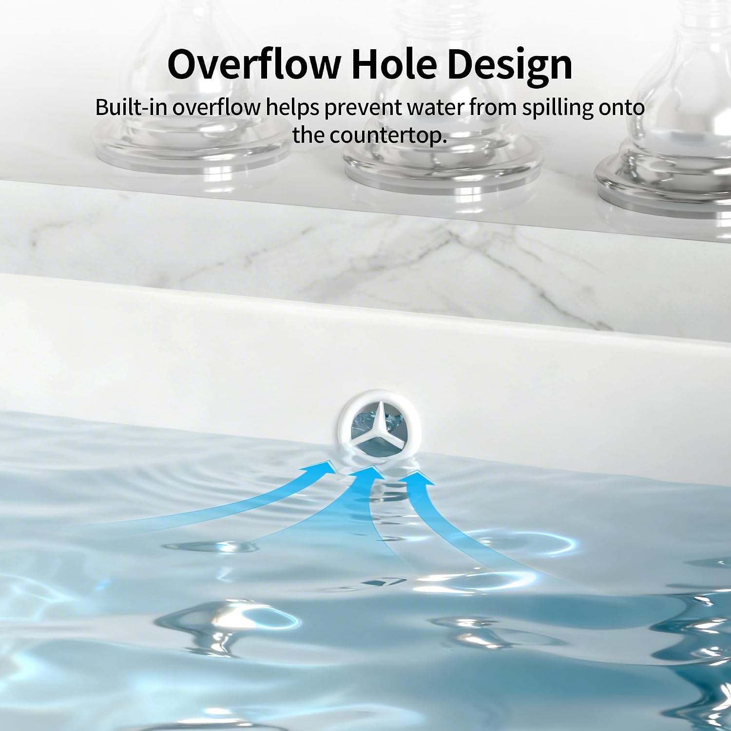 DeerValley 18 x 13.5 Inch Undermount Bathroom Sink, White Ceramic Under Counter Bathroom Sinks, Modern Lavatory Vanity Bath Wash Bowl Basin with Overflow