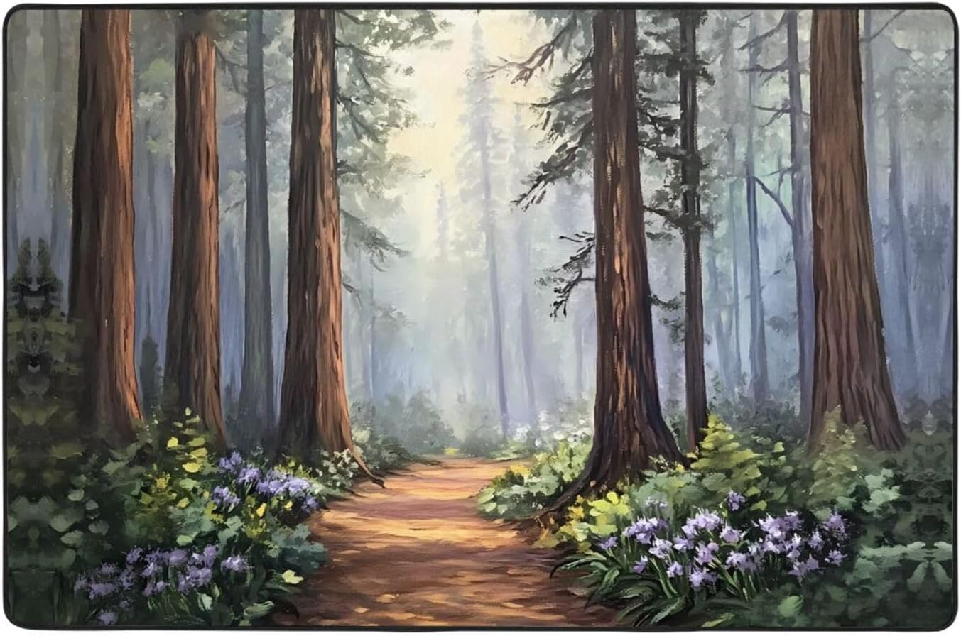 Mangroves in The Mist Picture Anti-Slip Floor mat Carpet Rug 72"x48" for Living Room Office Coffee Table Bed Balcony