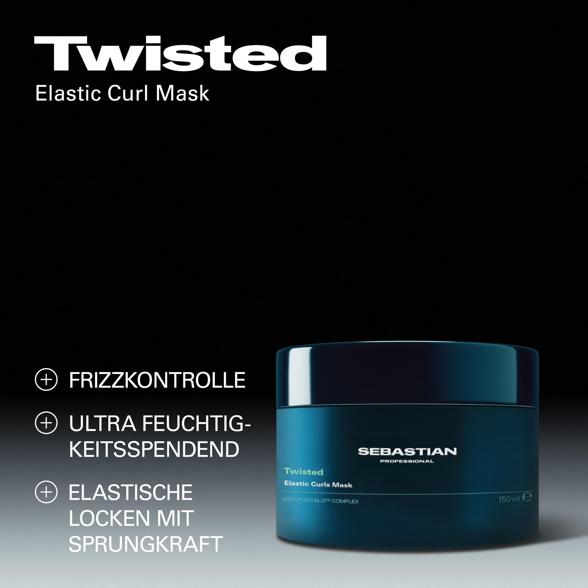 Sebastian Professional Twisted Elastic Curls Mask – Intensive Feuchtigkeitspflege - Anti-Frizz Haarmaske für lockiges & welliges Haar, stärkt die Elastizität & definiert Locken