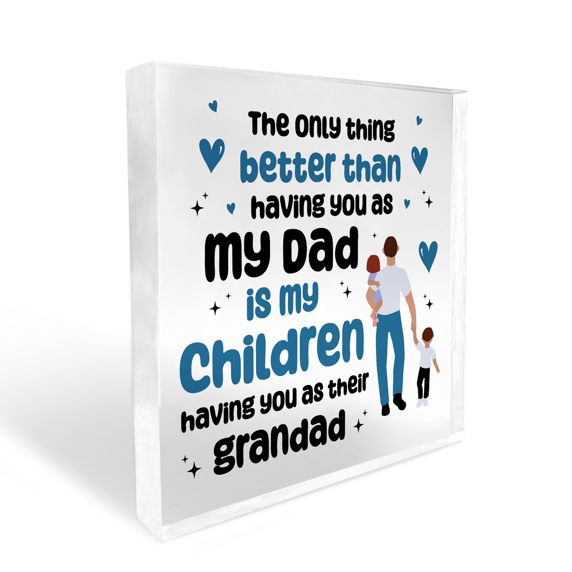 Red Ocean Dad Christmas Birthday Gifts From Daughter Granddaughter Grandson Acrylic Block Dad Gift Grandad Gift Thank You Gift For Him