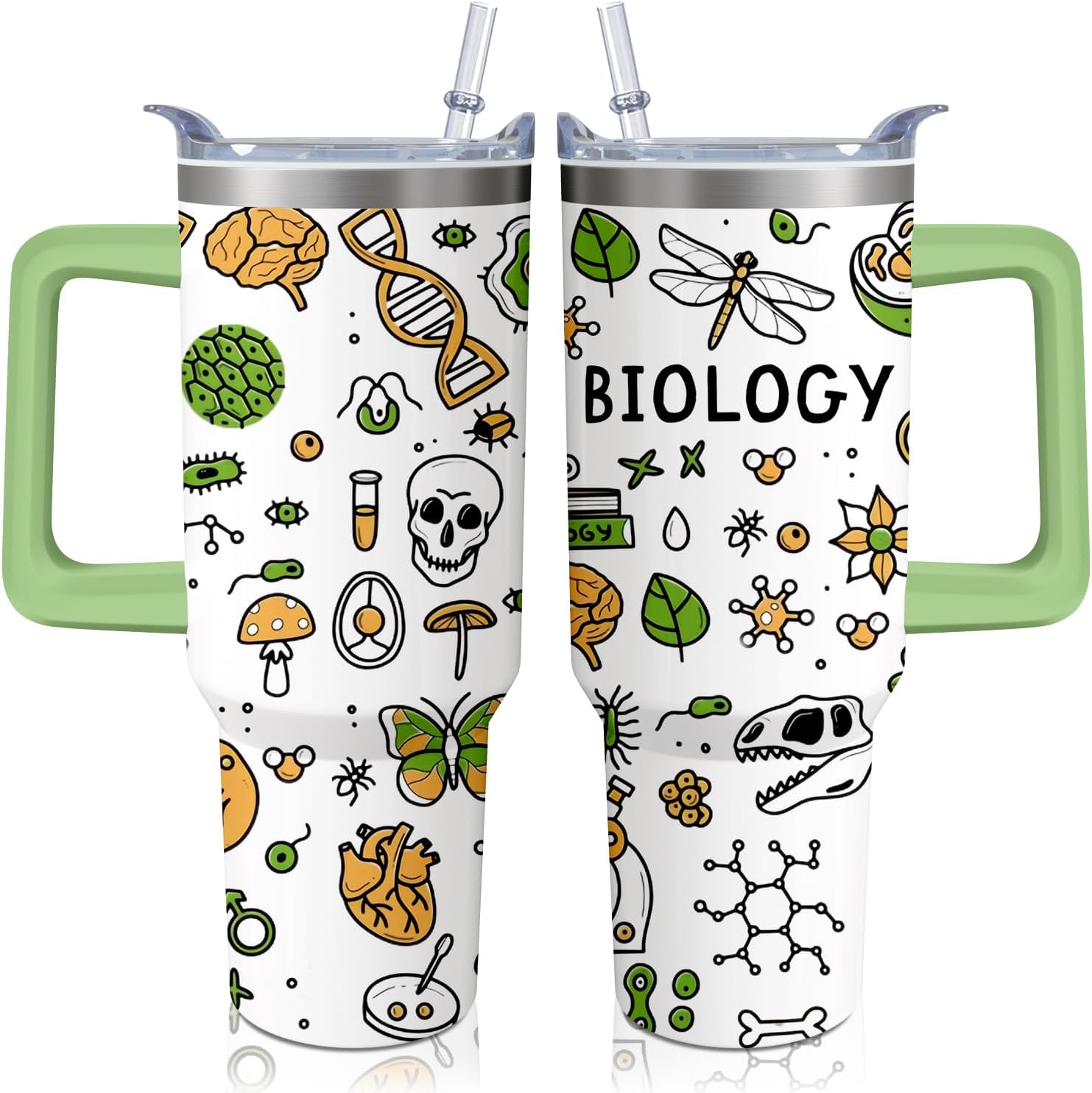 40oz Math Teacher Gifts Tumbler with Handle and Straw, Mathematics Stainless Steel Insulated Cup with Lid, Travel Coffee Mug Water Bottle, Birthday Gifts for Women Men