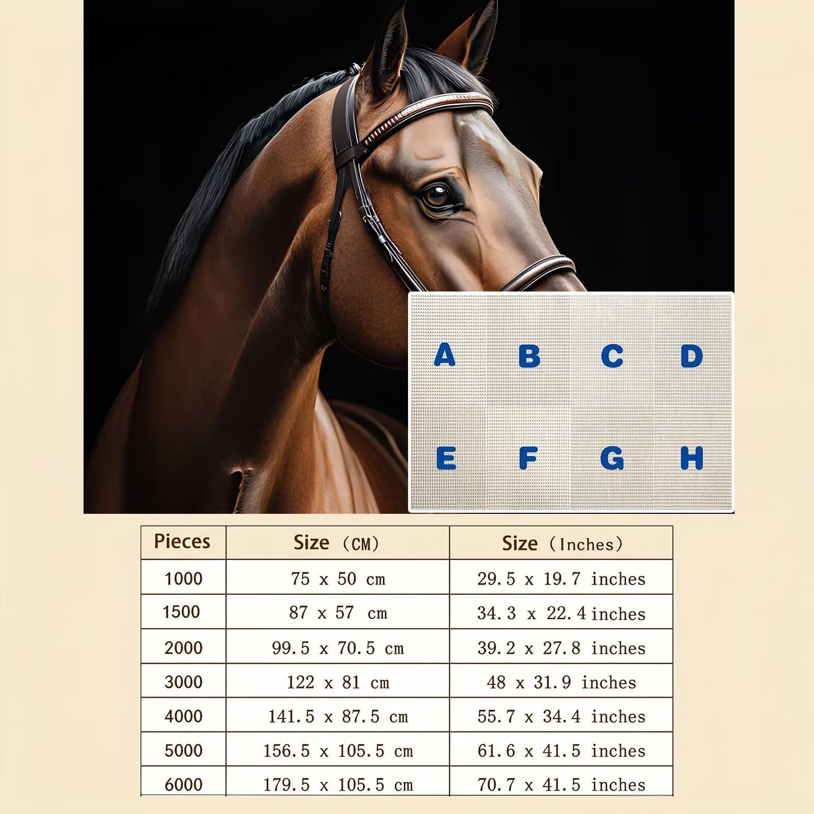 cavallo animale domestico Puzzle 1500 Pezzi per Adulti, Puzzle in Legno -Collezione Classica con Poster Incluso - Sfida di Concentrazione e Passatempo Antistress, Gioco per Famiglia, 87 x 57 cm f0-650