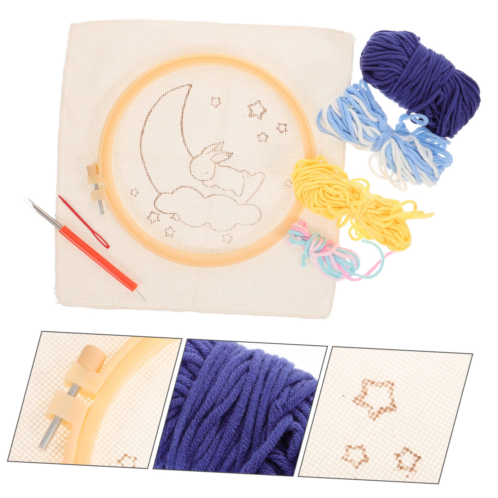 SEWACC 3 Juegos De Alfombra Bordada DIY Kit Para Principiantes Kits De Bordado Bordado A Mano Puntadas Para Principiantes Kit De Bordado Para Niños Punzón De Bordado Kit De