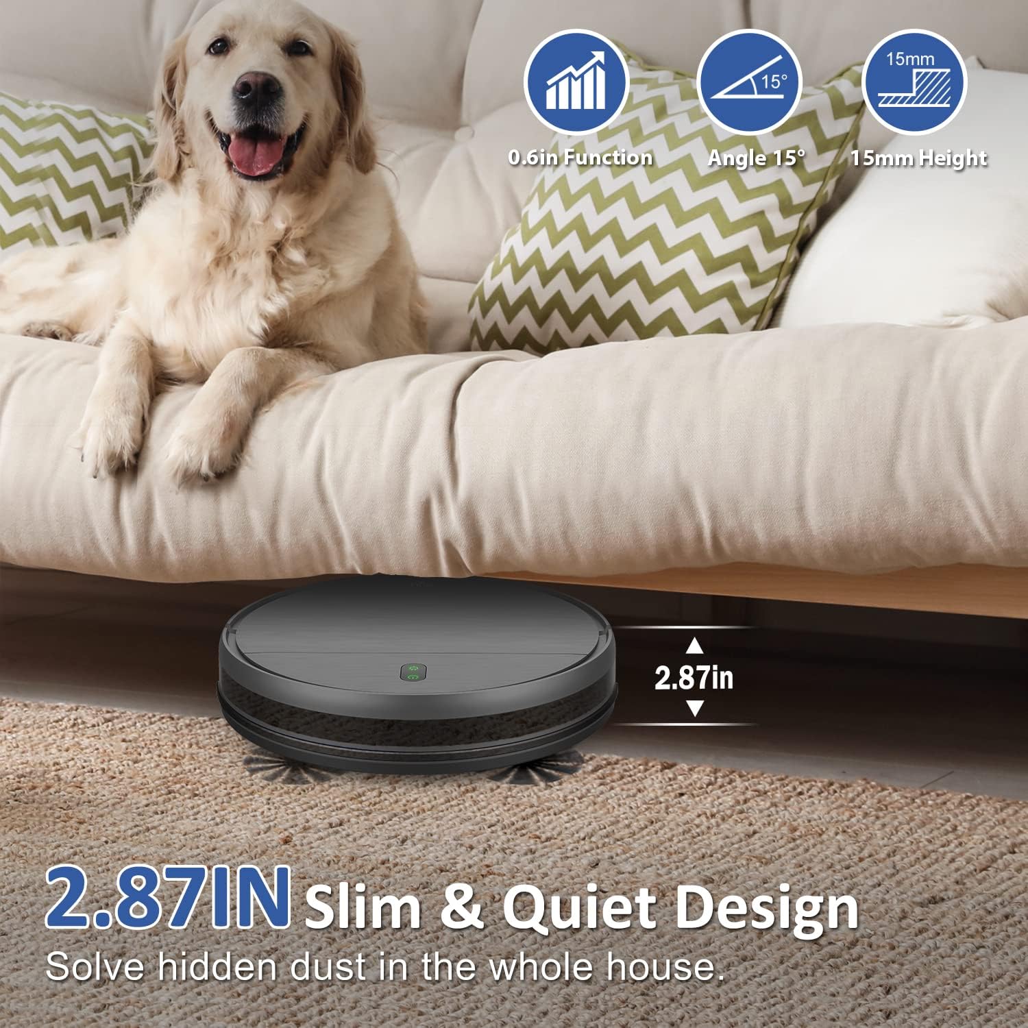 Robot Vacuum and Mop Combo, WiFi/App/Alexa, Robotic Vacuum Cleaner with Schedule, 2 in 1 Mopping Robot Vacuum with Watertank and Dustbin, Self-Charging, Slim, Ideal for Hard Floor, Pet Hair, Carpet