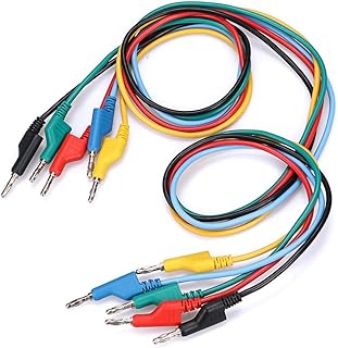 Sumnacon テストリード バナナ ケーブル 4mm 測定ケーブル バナナプラグ プローブケーブル 絶縁 5本セット