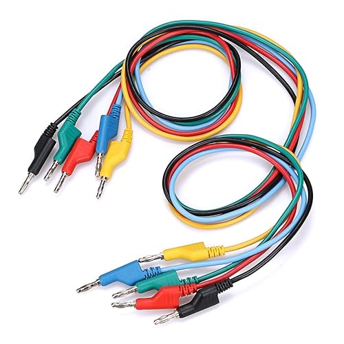 Miniatura 7 de Sumnacon Juego de 5 cables de prueba de enchufe de plátano a plátano, cable de prueba apilable de 0.157 in para multímetro, cable de prueba