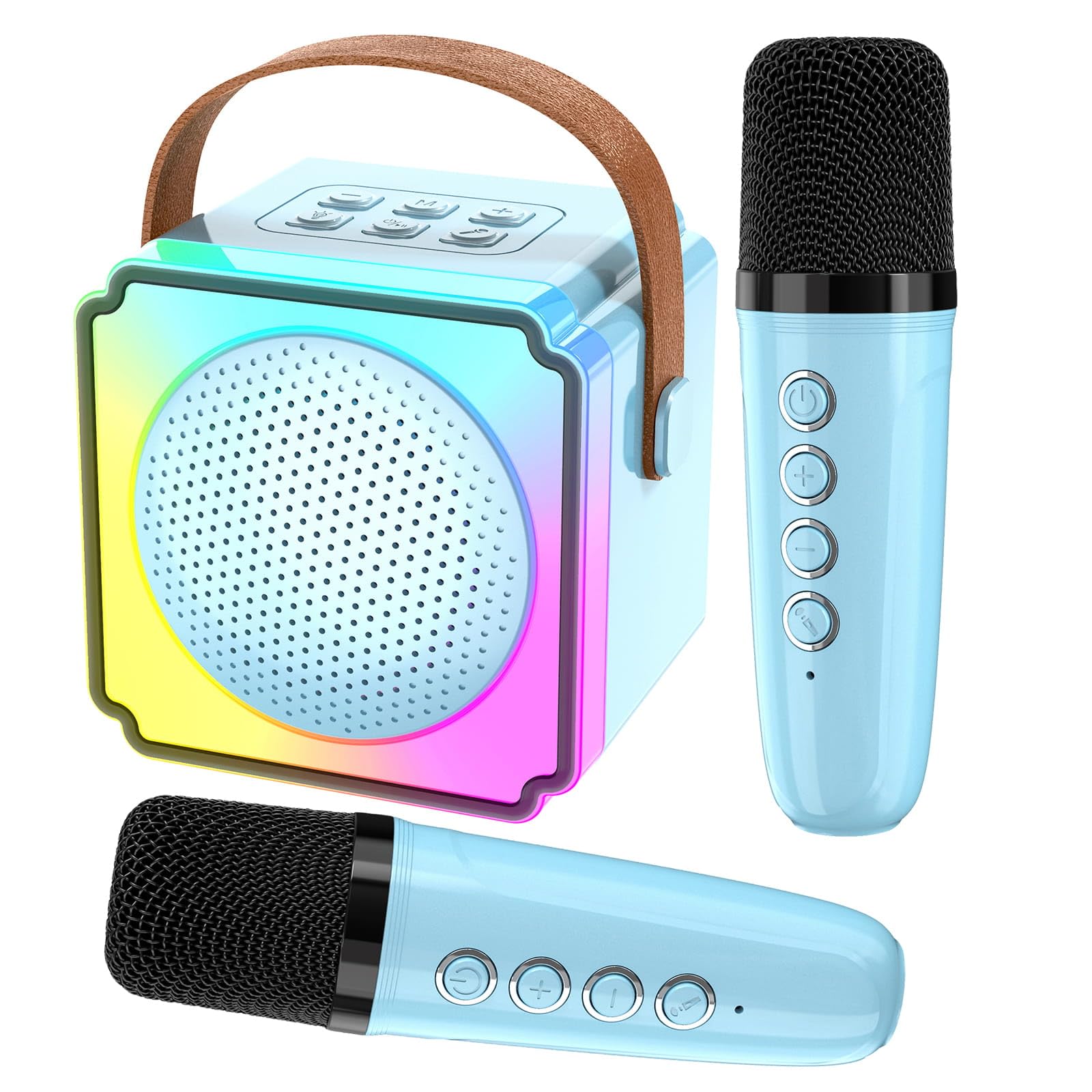 Micro Karaoké Enfant Avec Bluetooth 5.3, 5 Effets Vocaux Magiques, Lumières LED – Enceinte Portable, Cadeau Anniversaire/Noël Pour Filles Et Garçons 3-12 Ans (Vert, 1 Micro)