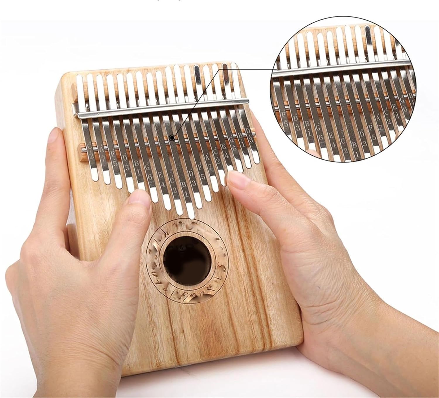 カリンバ初心者 木製17キーカリンバ（ハンマーケース付き
